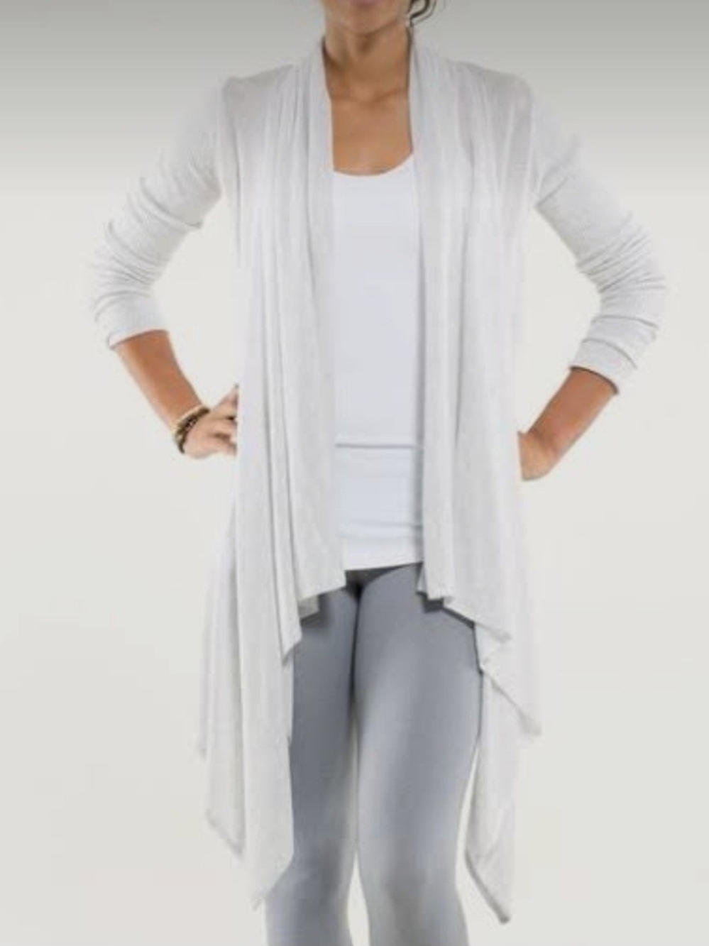 lululemon athletica Light Gray Draped Open-Front Women's Cardigan